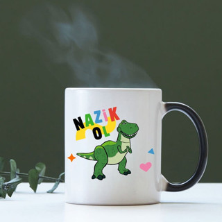 Dinozor Temalı Renk Değiştiren Sihirli Kupa Bardak