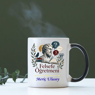 Kişiye Özel İsimli Felsefe Öğretmeni Sihirli Kupa Bardak - Felsefe Öğretmenine Hediye Renk Değiştiren Kupa