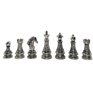 ( Sadece Satranç Taşı İsteyene ) GiftHome Premium Battal Boy Metal İşlemeli KLASİK Satranç Taşı