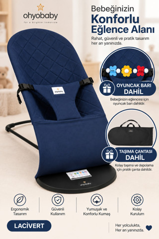 Oyuncaklı Premium Cotton Bebekler Için Üç Kademeli Kolay Taşınabilir Sallanan Ana Kucağı Lacivert