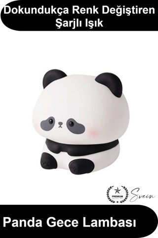 #PandaGeceLambası Panda Gece Lambası Dokunmatik Şarjlı Silikon Çocuk Bebek Odası Başucu Uyku Emzirme