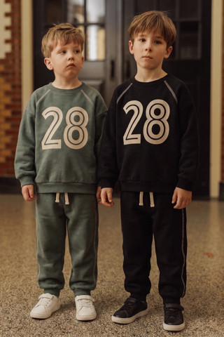 Şardonlu Karyoka Detaylı Baskılı Sweatshirt Takım 2-10 Yaş Antrasit