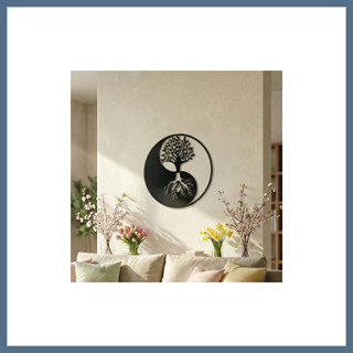 BuradaBulabilirsin Yin Yang Hayat Ağacı Duvar Tablosu MDF Lazer Kesim Modern Spiritüel Duvar Süsü BBZ