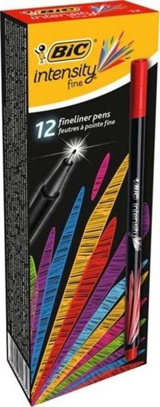 Bic Keçe Uç Kalem İnterstiy Fine Liner İnce Uçlu Kalem Kırmızı (12 Li Paket)