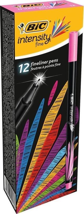 Bic Keçe Uç Kalem İnterstiy Fine Liner İnce Uçlu Kalem Pembe (12 Li Paket)