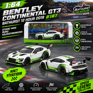 1/64 Bentley Continental GT3 Bathurst 12 Hour 2019 #107 (adet fiyatıdır)