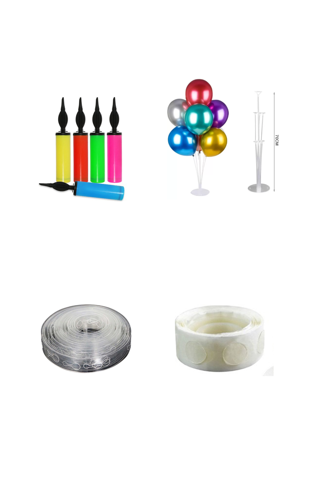 4 Lü Balon Malzemesi Pompa 7 Li Stand Balon Zinciri Balon Yapıştırıcısı