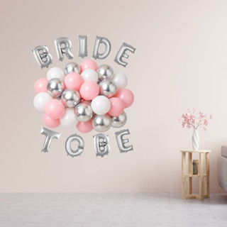 Pembe Gümüş Beyaz Balonlar Gümüş Folyo Harfli Bride To Be Süsleme