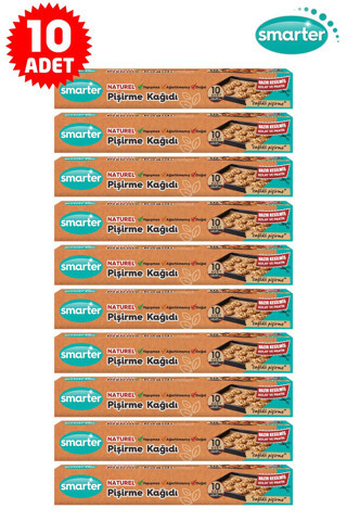 SMARTER Naturel Ağartılmamış 10 Paket Yağlı Pişirme Kağıdı 10 Lu X 10