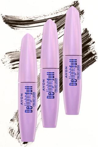 Avon Delightful False Lash Suya Dayanıklı Maskara 10 Ml. Lava Brown Üçlü Set