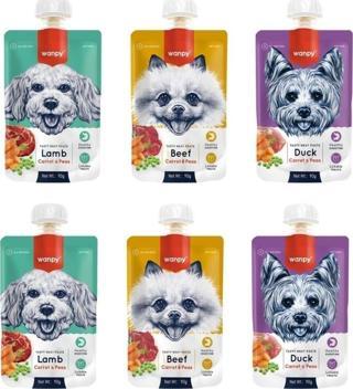 Wanpy 3 Çeşit Karma Taze Köpek Et Ezmesi 90 Gr. X 6 Adet