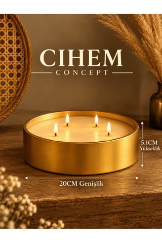 Cihem Concept Titanyum Gold - Dev Boy Vanilya Kokulu Doğal Mum