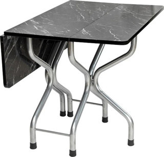 Eportatif Katlanır Yemek Masası Kırma Masa Siyah Kare 1078