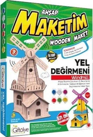 MAKET BOYANABİLİR YEL DEĞİRMENİ 6 RENK AKRİLİK BOYA EĞİTİCİ OYUNCAK AHŞAP BOYAMA AHŞAP YEL DEĞİRMENİ