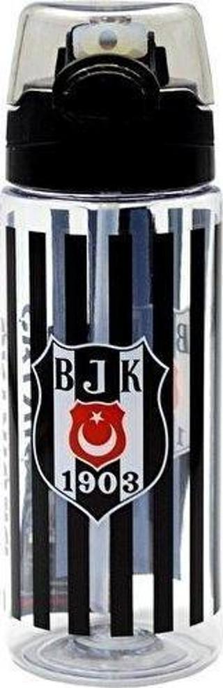 Beşiktaş Çubuk Desenli Plastik Matara 500 ml Siyah 24391