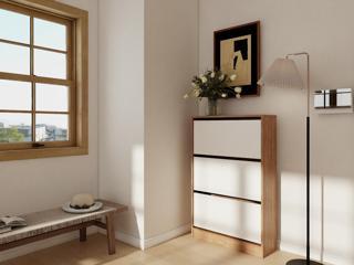 Kisikoz Düşer Kapaklı Ayakkabılık Marbella Kiraz - Beyaz Renk