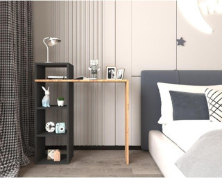 Esyah Çalışma Masası Raf- Kitaplık Çok Amaçlı Masa