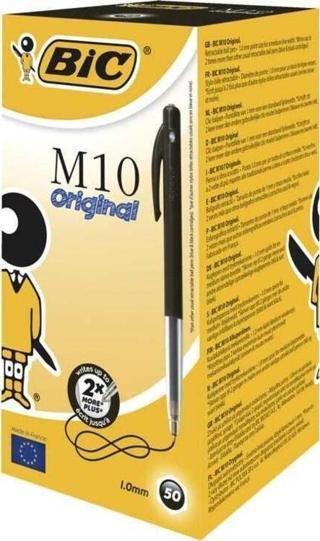 Bic Tükenmez Kalem M10 Basmalı Siyah 1199190125 (50 Li Paket)