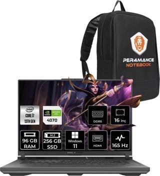 Asus ROG STRIX G16 i7-13650HX 96GB 256GB SSD RTX4070/8GB 165HZ 16" WUXGA W11H N3189 & PER4 Çanta