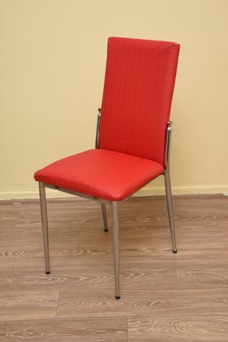 Sandalye 19709 Gözde Model metal transmisyon nikelaj Koyu Kırmızı Kumaş Elyapı