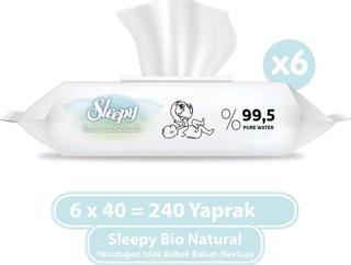 Sleepy Bio Natural Yenidoğan Islak Bebek Bakım Havlusu 6x40 (240 Yaprak)