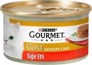 Gourmet Gold Savoury Cake Sığır Etli Yetişkin Kedi Konservesi 12 Adet 85 Gr