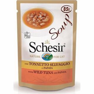 Schesir Ton Balıklı ve Papayalı Tahılsız Kedi Çorbası 6 Adet 85 Gr