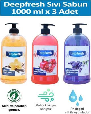 Deep Fresh Sıvı El Sabunu Seti 1000 ml x 3 Adet