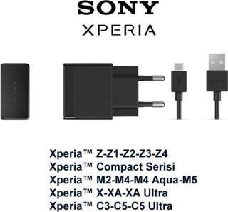 Sony Xperia Şarj Cihazı Aleti ve Kablosu Z Z1 Z2 Z3 Z4 Z5 M5 E5 XA