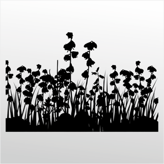 Folyo Sticker Çiçekler 80cm Uzunluk
