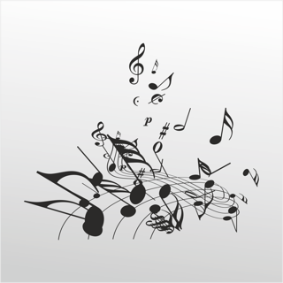 Folyo Sticker Müzik Notaları 160cm Uzunluk