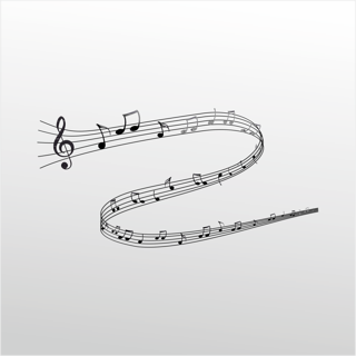 Folyo Sticker Müzik Notaları 70cm Uzunluk