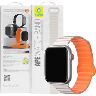 Blueo Apple Watch 42/44/45/49mm Turuncu Magnetic Silicone Watch Band Saat Kordonu