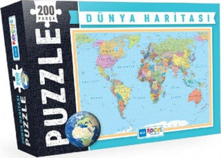Blue Focus 200 Parça Dünya Haritası Puzzle