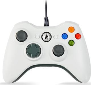 Kontorland X3H - PC ve XBOX 360 Uyumlu Titreşimli Kablolu Oyun Kolu GamePad Beyaz