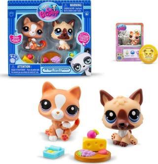 Hasbro Littlest Petshop Figür Minişler 2'li Paket Hayvanlar Kahverengi Kedi-Köpek 00506 (KOLİ İTEMİ S00005264)