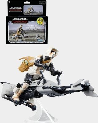Star Wars Vintage Collection Speeder Bike, Scout Trooper & Grogu (The Mandalorian) Araç ve Figür Seti