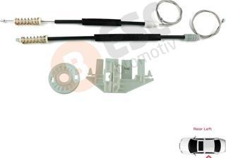 ESC Otomotiv EWR5434 Peugeot 406 8B 8E/F 1995-2004 4/5 Kapı 0130821925 İçin Arka Sol Kapı Cam Kriko Tamir Seti