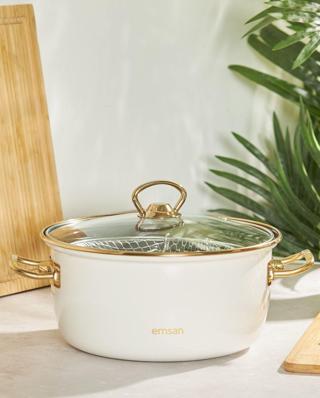 Emsan Nostalji Emaye Bej Kızartma Tenceresi