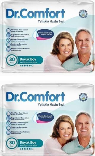 Dr.Comfort Dr. Comfort Yetişkin Hasta Bezi Bağlamalı Large - Büyük Boy 30'Lu 2 Paket (60 Adet)