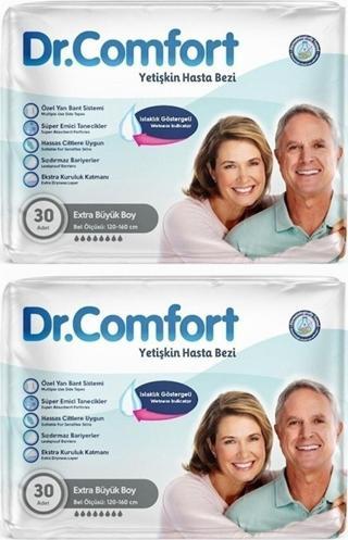 Dr.Comfort Dr. Comfort Yetişkin Hasta Bezi Bağlamalı Xlarge - Ekstra Büyük Boy 30'Lu 2 Paket (60Adet)