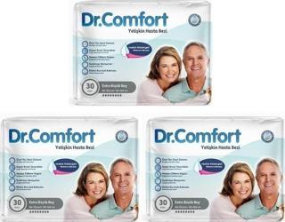 Dr.Comfort Dr. Comfort Yetişkin Hasta Bezi Bağlamalı Xlarge - Ekstra Büyük Boy 30'Lu 3 Paket (90Adet)