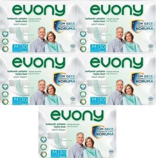 Evony Hasta Bezi Yetişkin Bel Bantlı Tekstil Yüzey M-Orta Boy 150 Adet (5Pk*30)