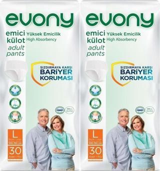 Evony Hasta Bezi Yetişkin Emici Külot L-Büyük Boy 60 Adet (2Pk*30)