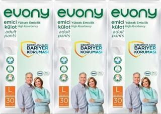 Evony Hasta Bezi Yetişkin Emici Külot L-Büyük Boy 90 Adet (3Pk*30)