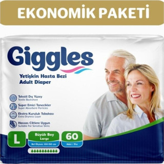 Giggles Yetişkin Bel Bantlı Hasta Bezi Large 60 Adet
