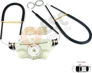 VW New Beetle C1 1C1 1997-2011 3-Kapı HB 1C0837656 İçin Elektrikli Ön Sağ Kapı Cam Kriko Tamir Seti