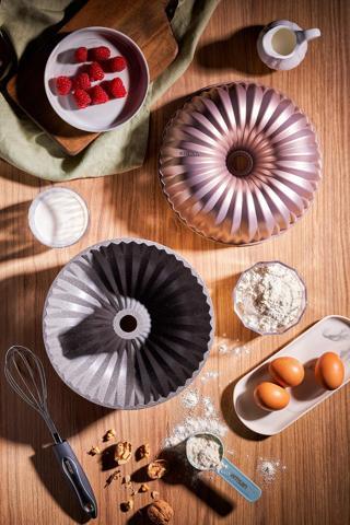 Emsan Griss Hardstone Döküm Kek Kalıbı Golden Pink 24 Cm