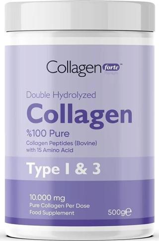 Collagen Forte Platinum Collagen Powder 500g, %100 Saf, Doğal Çift Hidrolize Kolajen Peptitler (50 PORSİYON)