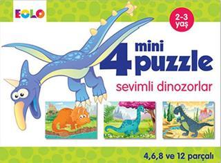 4 Mini Puzzle - Sevimli Dinozorlar - Kolektif  - Eolo